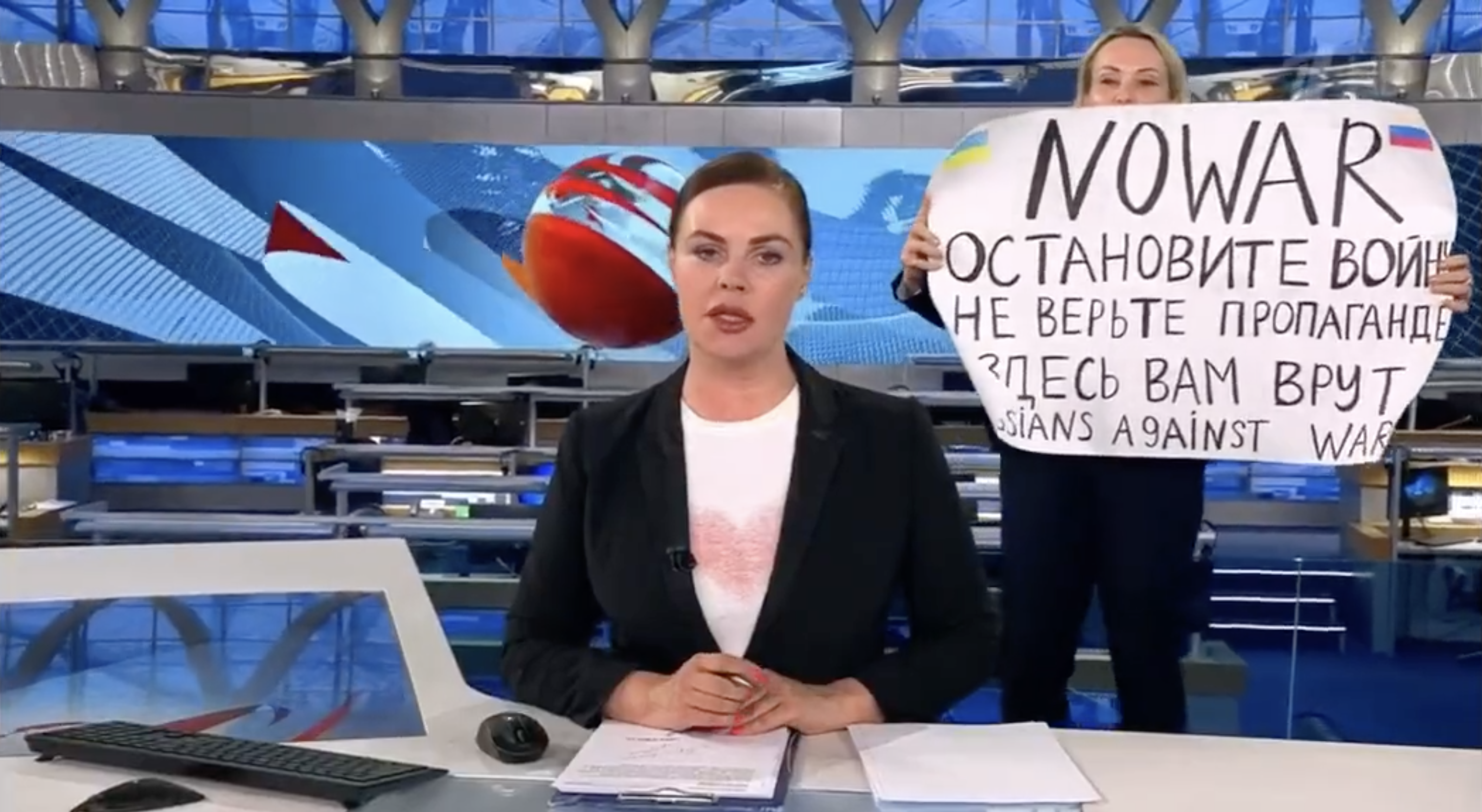 La protesta contra la guerra irrumpe en un informativo ruso